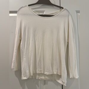 MaxMara Cream Long Sleeve scoop Neck Tee